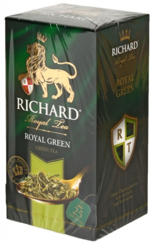 Чай Richard ароматизированный пакетированный, 50 г, 25 пакетиков, Royal Green, зеленый чай Чай Richard ароматизированный пакетированный, 50 г, 25 пакетиков, Royal Green, зеленый чай