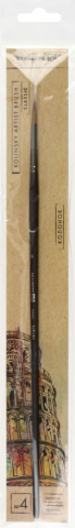 Кисть для рисования «Колонок» Brauberg Art Classic, №4, круглая, с длинной ручкой