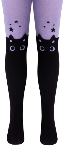 Колготки детские Tip-Top размер 104-110, черные с сиреневым