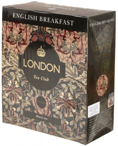 Чай London Tea Club 200 г, 100 пакетиков, English Breakfast, черный чай