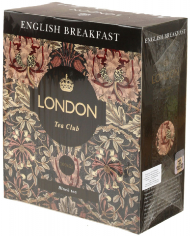 Чай London Tea Club, 200 г, 100 пакетиков, English Breakfast, черный чай