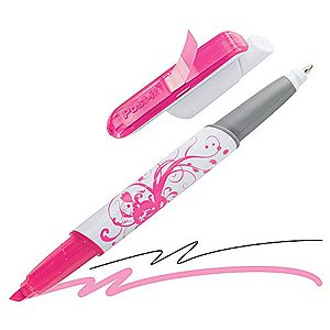 Ручка-маркер-клейкие закладки 3в1 Post-it, цвет маркера и закладок - розовый