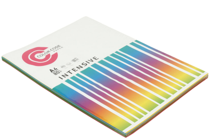 Бумага офисная цветная Color Code Intensive А4 (210×297 мм), 80 г/м², 100 л., (5 цветов×20 л.), Mix Бумага офисная цветная Color Code Intensive А4 (210×297 мм), 80 г/м², 100 л., (5 цветов×20 л.), Mix