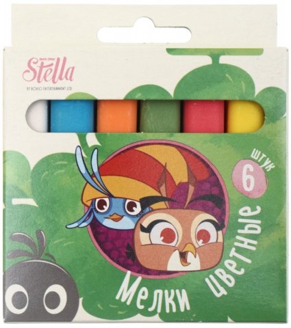 Мел цветной Stella by Angry Birds, 6 шт. 