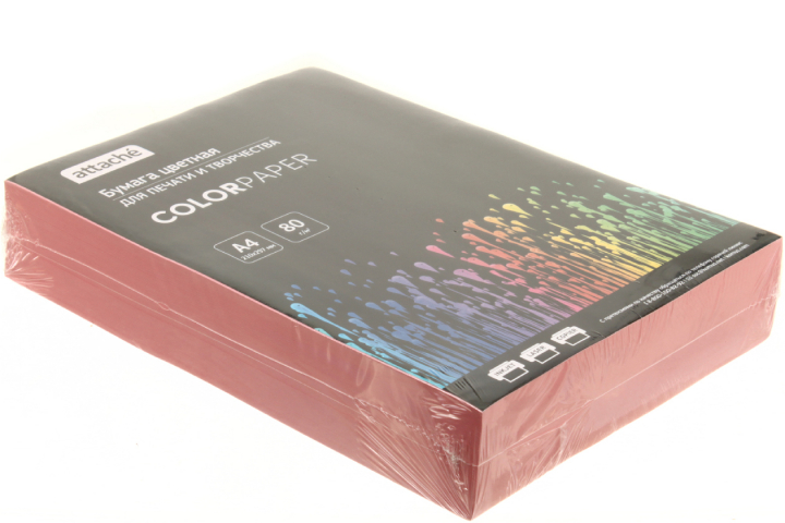 Бумага офисная цветная Attache (пастель) А4 (210×297 мм), 80 г/м², 500 л., розовая