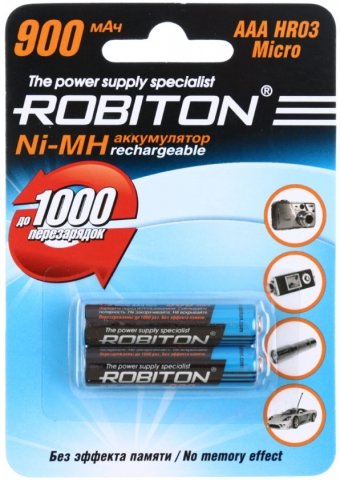 Аккумулятор Robiton AAА, HR03, 1.2V, 900 mAh (2 шт. в упаковке)