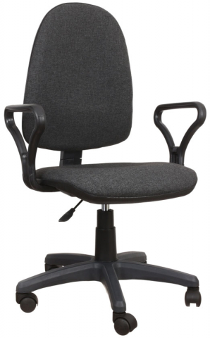 Кресло офисное «Престиж Самба» для персонала, обивка — ткань серая, С-73