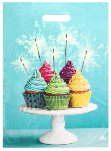 Пакет подарочный полиэтиленовый Sima-Land 45×34 см, 30 мкм, «Кексики»