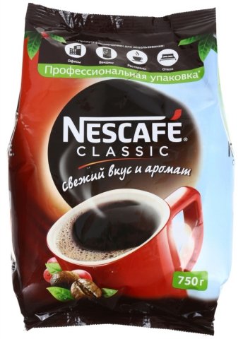 Кофе растворимый Nescafe Classic, 750 г, в пакете