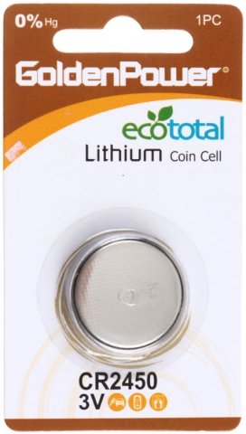 Батарейка литиевая GoldenPower Lithium, CR2450, 3V 