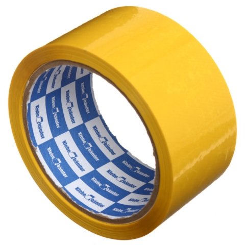 Клейкая лента упаковочная цветная Klebebander 50 мм×57 м, 40 мкм, желтая