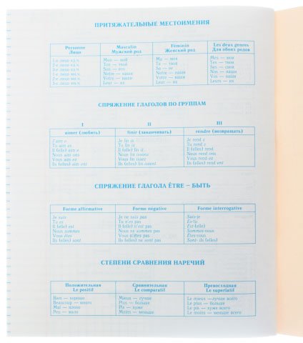 Тетрадь общая А5, 48 л. на скобе «Школьная классика», 165*200 мм, клетка, «Французский язык»