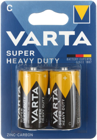 Батарейка солевая Varta Super Heavy Duty, C, R14, 1.5V, 2 шт.