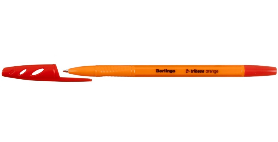 Ручка шариковая Berlingo Tribase Orange корпус оранжевый, стержень красный