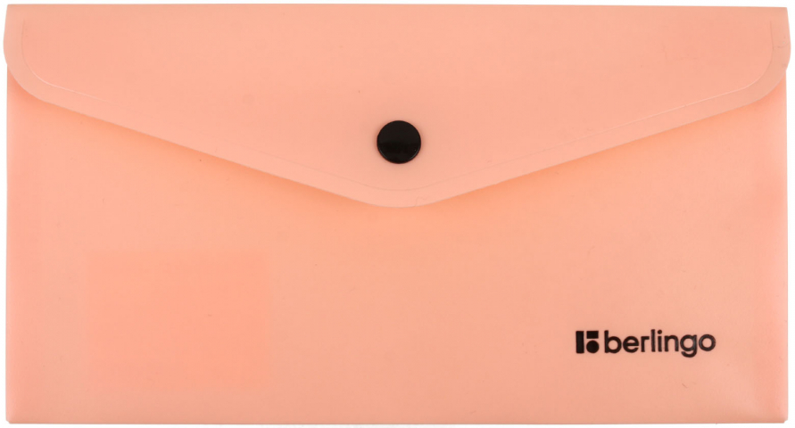 Папка-конверт пластиковая на кнопке Berlingo Instinct С6 (А6) толщина пластика 0,20 мм, фламинго