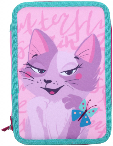 Пенал трехкамерный Berlingo, 200*140*60 мм, Princess cat 3