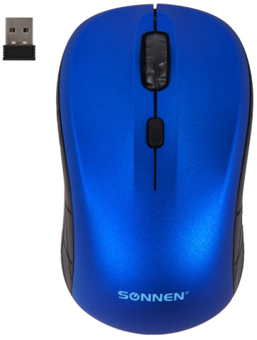 Мышь компьютерная Sonnen V-111, беспроводная, синяя Мышь компьютерная Sonnen V-111, беспроводная, синяя