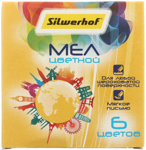 Мелки цветные Silwerhof «Солнечная коллекция» 6 шт., 6 цветов Мелки цветные Silwerhof «Солнечная коллекция» 6 шт., 6 цветов