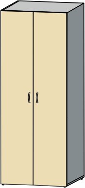 Шкаф-гардероб «Берлин», 79,8*42,2*197 см, без замка, берёза/серый