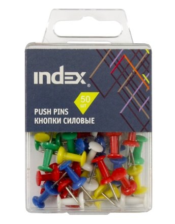 Кнопки силовые Index , 23 мм, 50 шт., в пластиковой коробочке с европодвесом