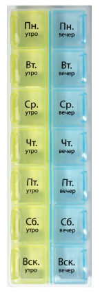 Контейнер-таблетница Sima-Land, 14 отделений, 21,5*6,5*2 см, «Неделька» Контейнер-таблетница Sima-Land, 14 отделений, 21,5*6,5*2 см, «Неделька»