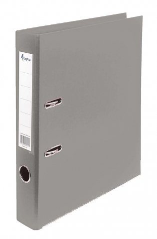 Папка-регистратор Forpus с двусторонним ПВХ-покрытием, корешок 50 мм, серый 
