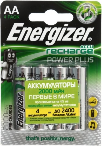 Аккумулятор Energizer Recharge, AA, 1.2V, 2000 mAh NH (4 шт.в упаковке)