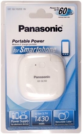 Зарядное устройство Panasonic QE-QL102EE-W, 1430 mAh, 3,7 V