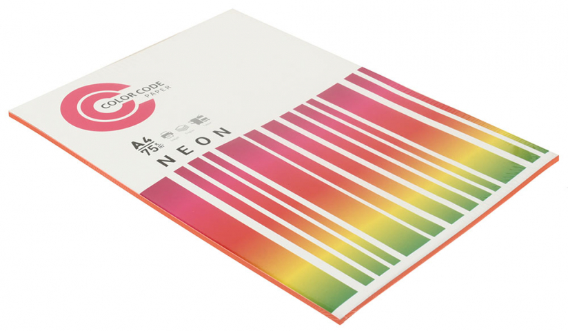 Бумага офисная цветная Color Code Neon А4 (210×297 мм), 75 г/м², 50 л., розовая