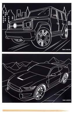 Набор для творчества «Гравюра» Sima-Land 10×15 см (2 рисунка), «Крутые машины»