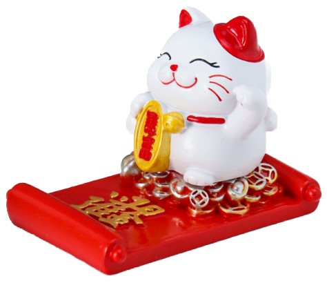 Фигурка-подставка для телефона полистоун «Манэки-нэко» 5,8×8,5×6,5 см, «С пожеланием»