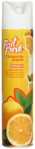 Освежитель воздуха First Fresh, 300 мл, «Лимон» Освежитель воздуха First Fresh, 300 мл, «Лимон»