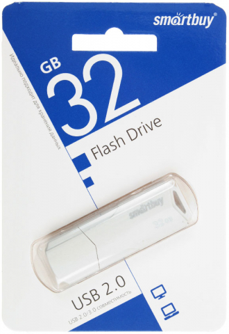 Флэш-накопитель SmartBuy Clue (2.0) 32 Gb, корпус белый Флэш-накопитель SmartBuy Clue (2.0) 32 Gb, корпус белый