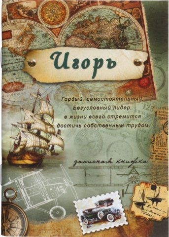 Книжка записная «Проф-пресс», 100*140 мм, 32 л., линия, «Игорь»