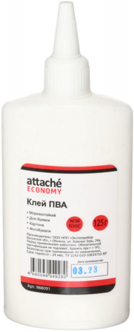 Клей ПВА Attache Economy, 125 г (125 мл) Клей ПВА Attache Economy, 125 г (125 мл)