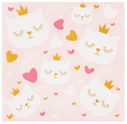 Салфетки сервировочные Sima-Land, 33*33 см, 20 шт., «Котенок Принцесса»