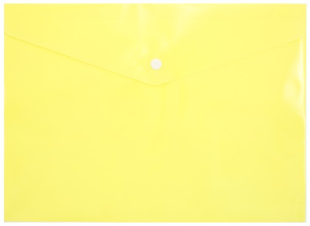 Папка-конверт пластиковая на кнопке inФормат толщина пластика 0,15 мм, желтая