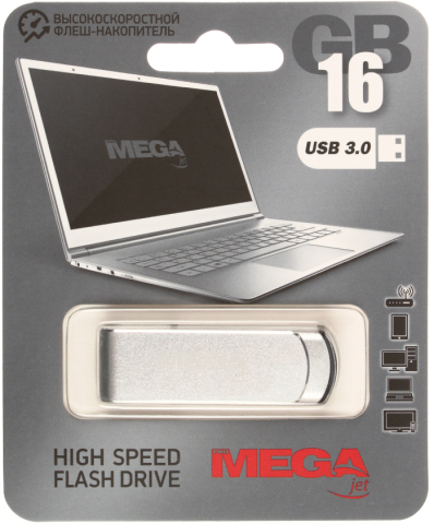Флеш-накопитель Promega Jet, 16 Gb, корпус серебристый