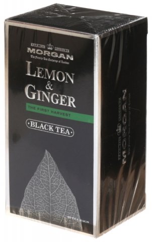 Чай Morgan , 50 г, 25 пакетиков, Lemon&Ginger, чай черный с лимоном и имбирем 