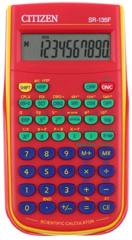 Калькулятор научный 10-разрядный Citizen SR-135FRD, красный с желтым