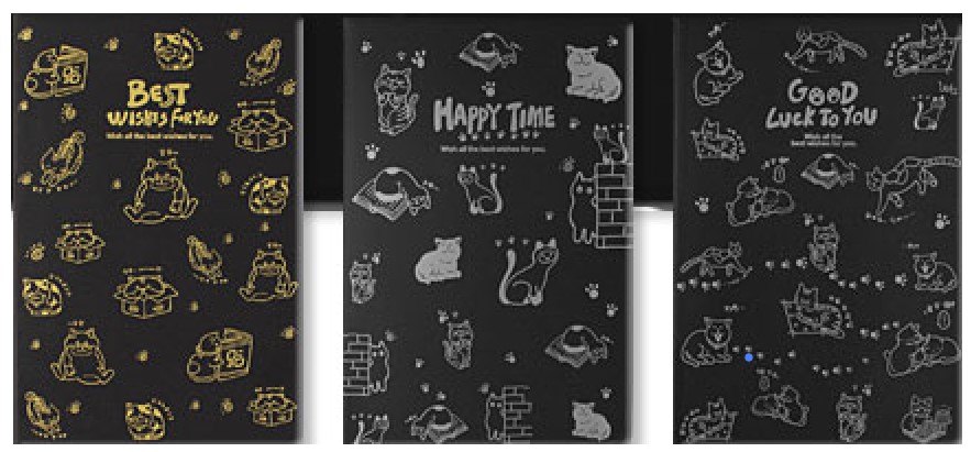 Скетчбук-блокнот креативный 140×210 мм, 26 л., черные листы, «Наилучшие пожелания. Котики», ассорти