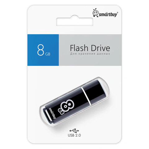 Флеш-накопитель SmartBuy Glossy (2.0) 8 Gb, корпус черный Флеш-накопитель SmartBuy Glossy (2.0) 8 Gb, корпус черный