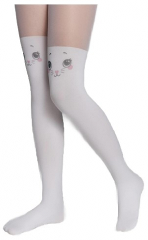 Колготки детские с имитацией гольфинов Conte Cat размер 140-146, Bianco
