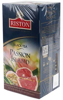 Чай Riston, 37,5 г, 25 пакетиков, Passion Island, черный чай с добавками