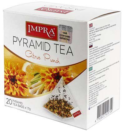 Чай Impra, 34 г, 20 пакетиков, Citrus Punch, черный чай с добавками Чай Impra, 34 г, 20 пакетиков, Citrus Punch, черный чай с добавками