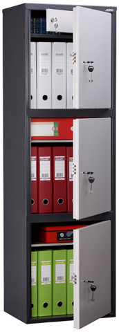 Бухгалтерский шкаф серии SL SL-150/3Т: 2 полки + трейзер, 3 отделения