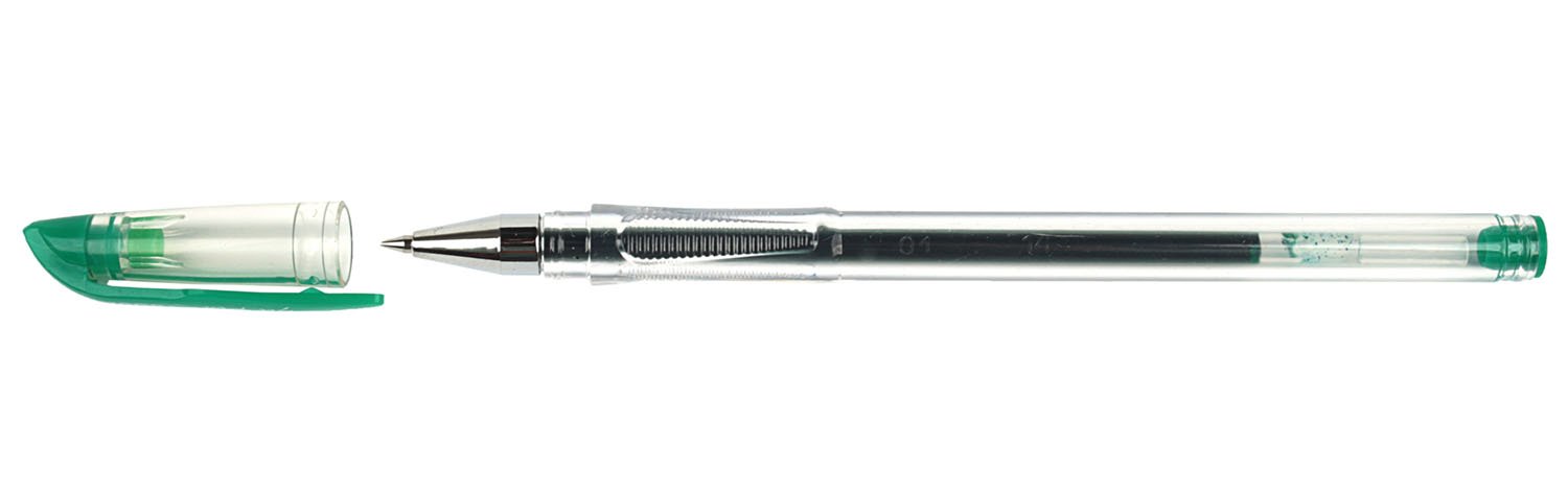 Ручка гелевая Gel Pen корпус прозрачный, стержень зеленый