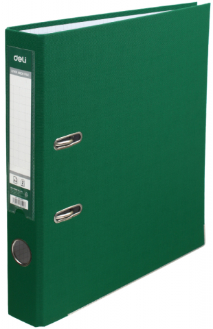 Папка-регистратор Deli «Эко» с односторонним ПВХ-покрытием корешок 50 мм, зеленый