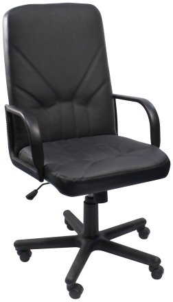 Кресло офисное Manager для руководителей, обивка - черная кожа, FX PLN SP-A
