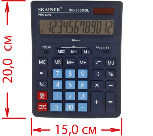 Калькулятор 12-разрядный Skainer SK-555 синий